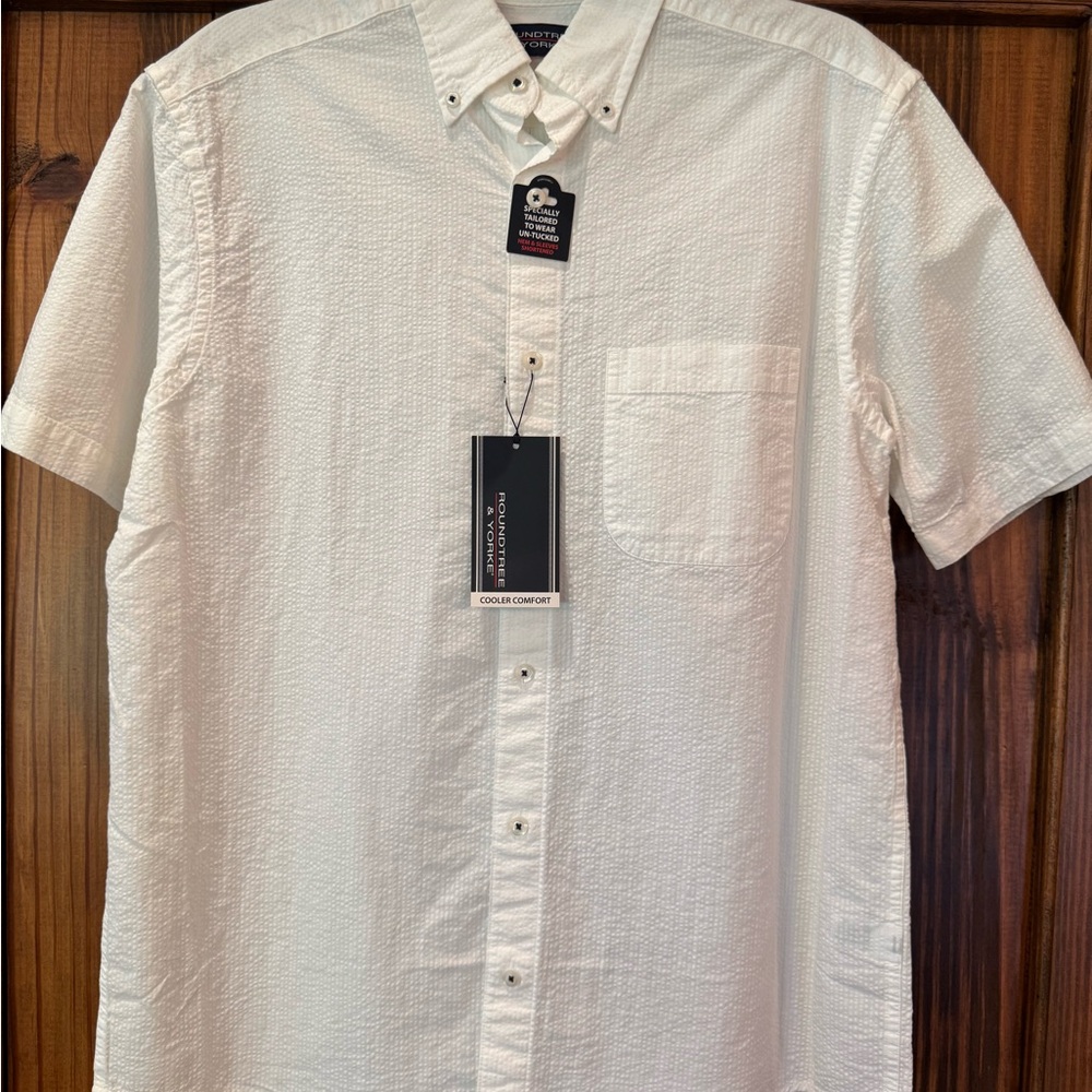Roundtree & Yorke White Lightweight Casual Shirt